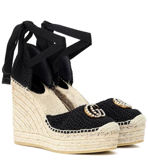 gucci spadrilles us 7 women|Gucci espadrille wedge.